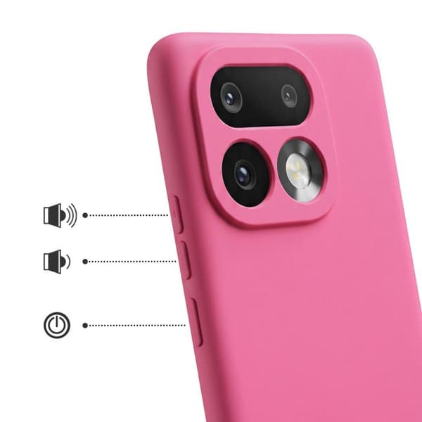 Realme 16 Pro Soft-Touch Silikon Fast Cover -deksel, Rosa Ros
