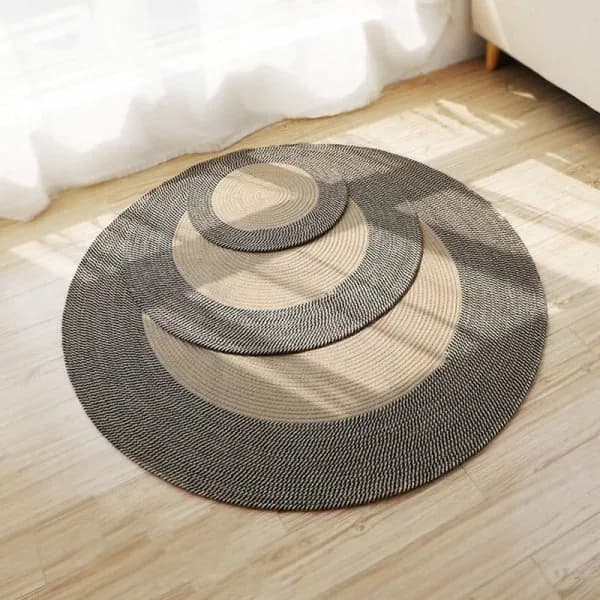 Jutematta rund, naturfiber av jute 75 cm