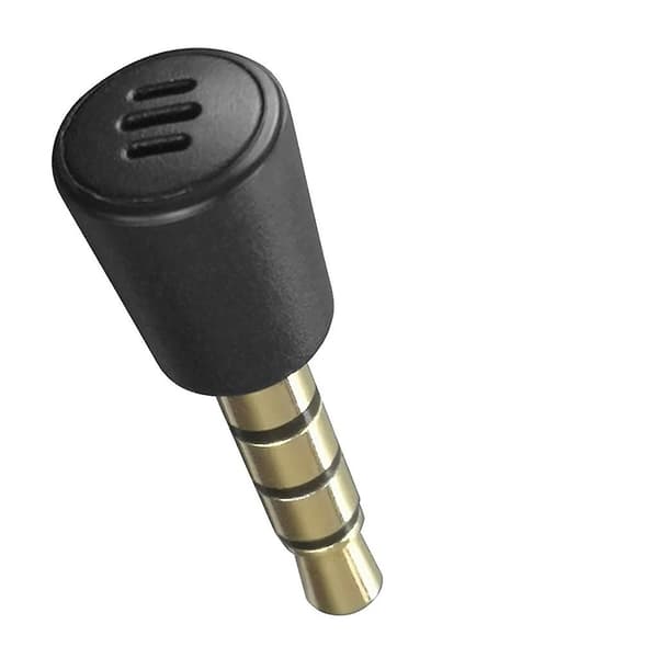 Mini bærbar opptaksmikrofon 3,5 mm lydplugg mikrofonadapter Svart