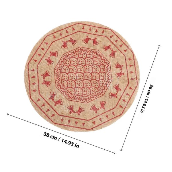Julunderlägg runda bordsunderlägg i säckväv för middag 3 st