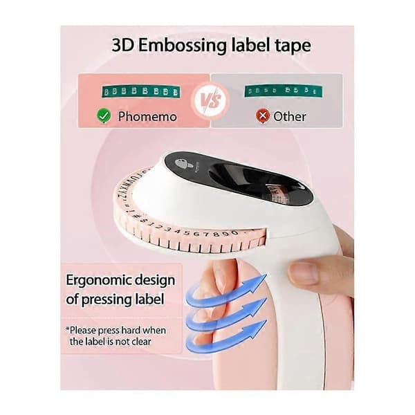 【2F】E975 Præget etiketprinter farveprinter med etiketbånd
