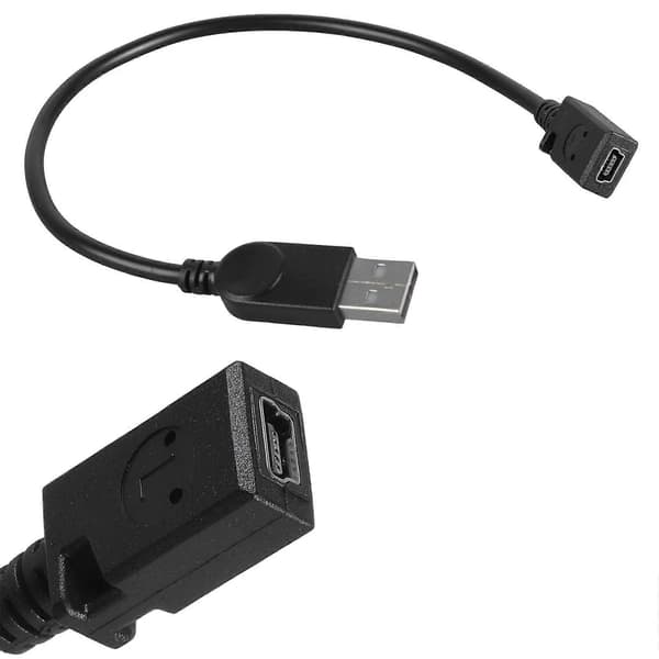 USB 2.0 hann til Mini USB 5-pinners hunn kabel Lading 480 Mbps dataoverføring USB 2.0 til USB 5-pinners ledning for telefon 110cm