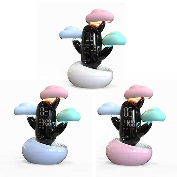 (Ny) Sky Vær Tid Lys Multifunksjonell Smart Induksjon Barne Vekkerklokke Pink