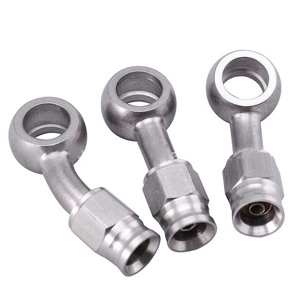 AN3 Bremseslangekobling Rustfritt Stål Antirustadapter for Biltilbehør Up 28 degrees