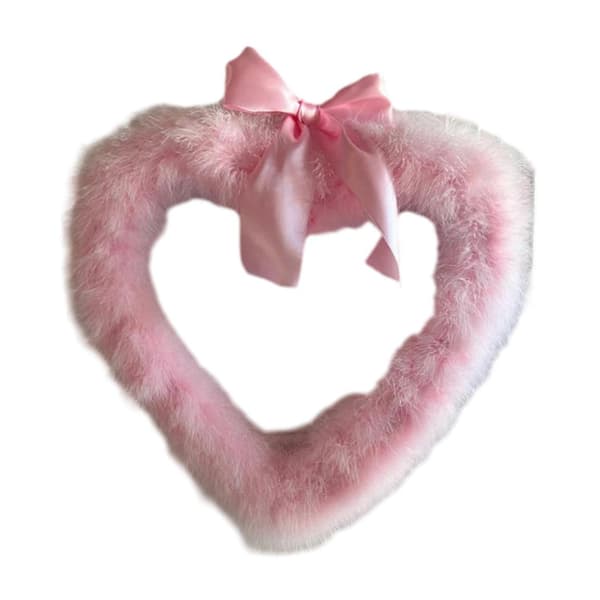 Valentinsdag Hjertegirlander - Plast Dørbanner for Innendørs/Utendørs Pink