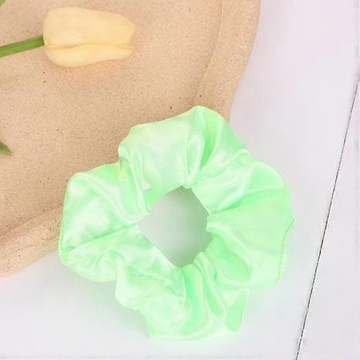 Glødende Scrunchies Sateng Hårstrikker Store Tarm Hårstrikk green