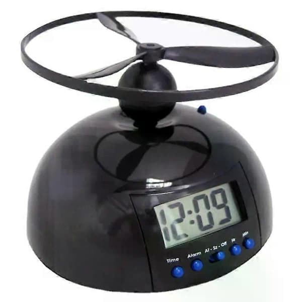 【2F】Flygande väckarklocka Nyhet Digital LED-väckarklocka Gadget Helikopterhackande propellerklocka Kreativ present för att väcka tunga sovare