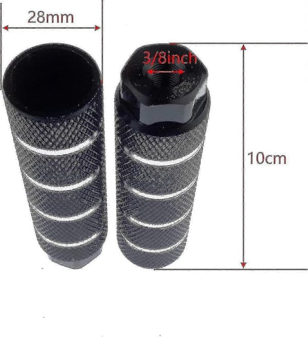 2 par aluminiumslegering cykelpinde bageste stuntpinde passer til 3/8 tommer aksler, sort Black blue