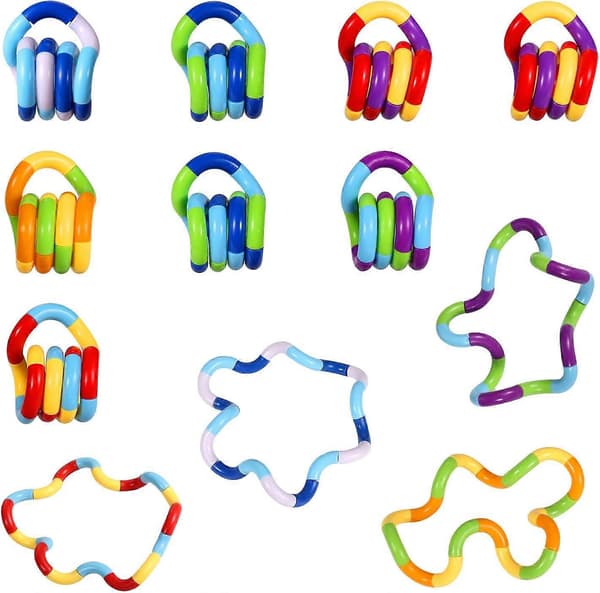 12 kpl Tangles Stress Relief Fidget -leluja, sormileluja, rentoutusterapia stressiin