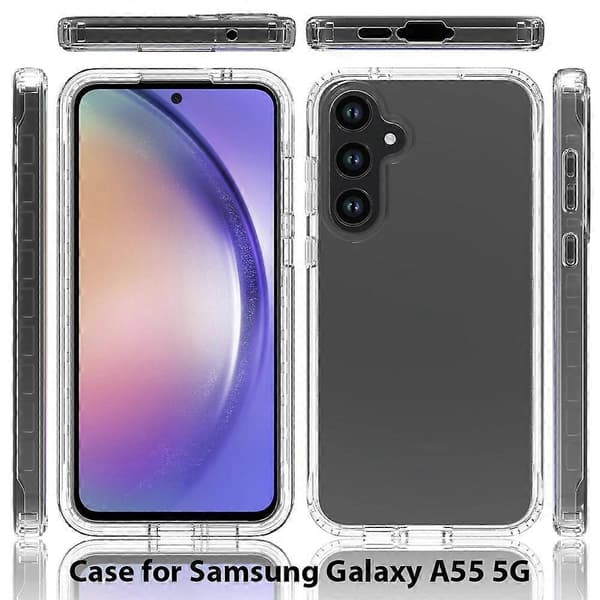 (Nytt) Støtsikkert klart gradient PC + TPU-telefondeksel For Samsung Galaxy A55 5G