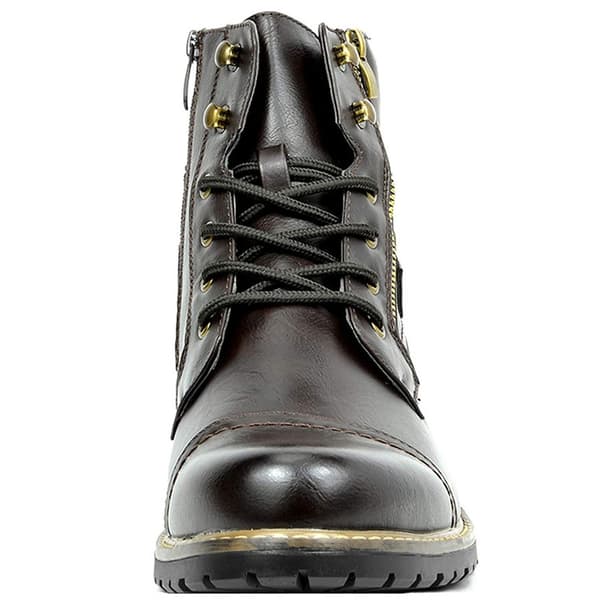 Motorcykelkängor för män, stridskängor med dragkedja Dark Brown Dark Brown 44