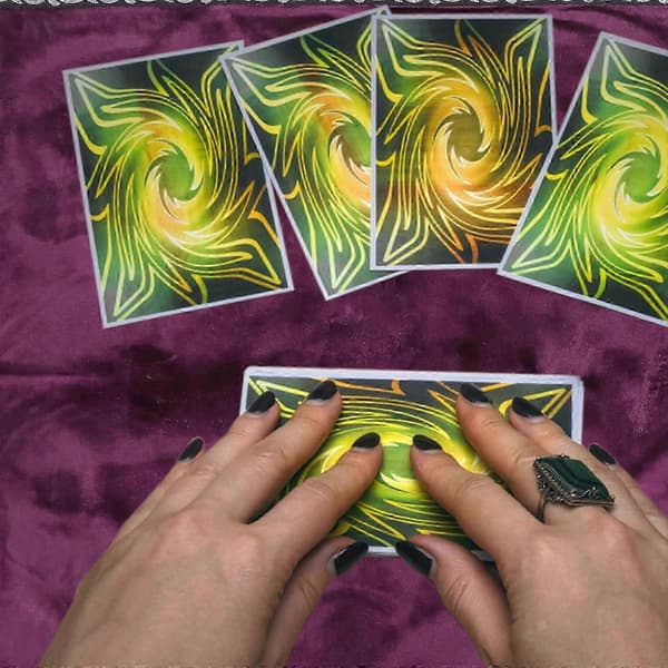 Tarotduk med kortpose, fløyel, for spådom, 1 sett
