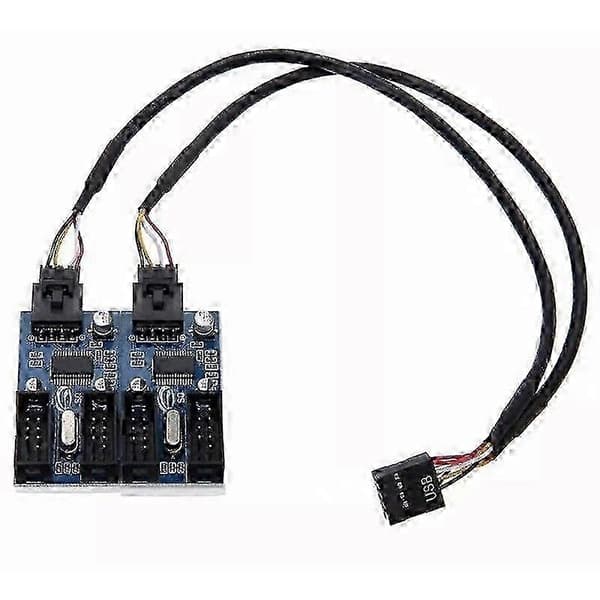 Hovedkort USB 9-pinners header 1 til 4 splitter portmultiplikator 30 cm forlengelseskabel