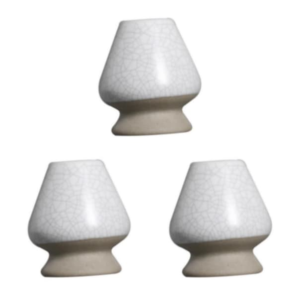 1/2/3 Håndlavet Matcha Piskeris Stativ Te-ceremoni Te-service til Hvid med Revne 6 x 7cm 3S 3Set White with Crack 6 x 7cm
