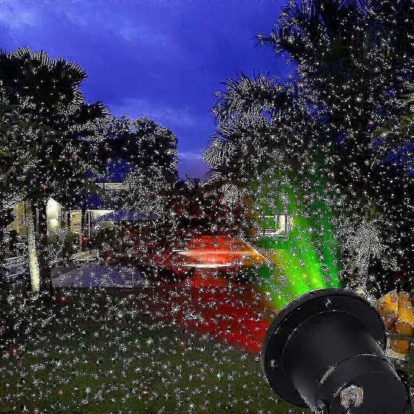 Utendørs laserprojektorlampe, rødt og grønt laserlys, hageplenbelysning