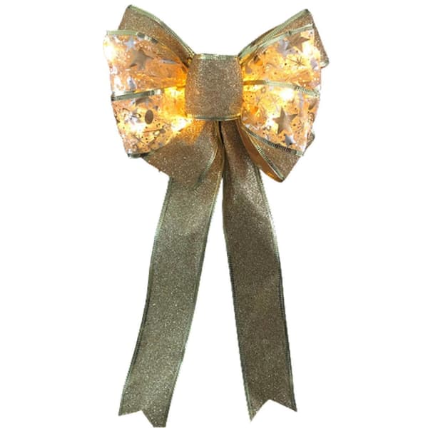25-26 LED Julrosetter Julgransdekorationer Semester Bröllopsfestdekorationer#Guld[2F]