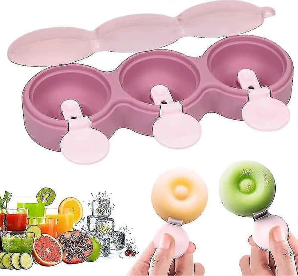 Iskremform, Ispinneform, Eskimo Silikonform, Mini Isform, Silikon Ispinner, Gjenbrukbar DIY Iskremform, Fuchsia[2F]