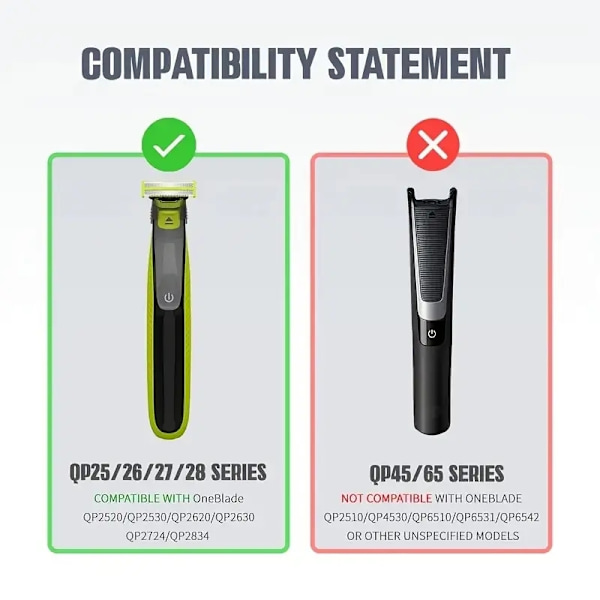 3-pak barberblade kompatible med Philips Oneblade Erstatningsblade T-blad