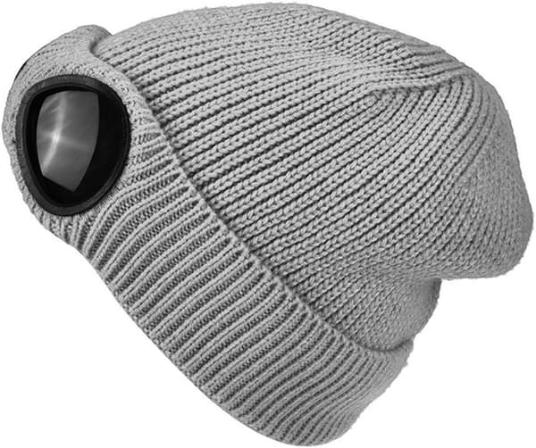 Unisex strikket hue med briller, vindtæt og varm vinterhue, grå Grey