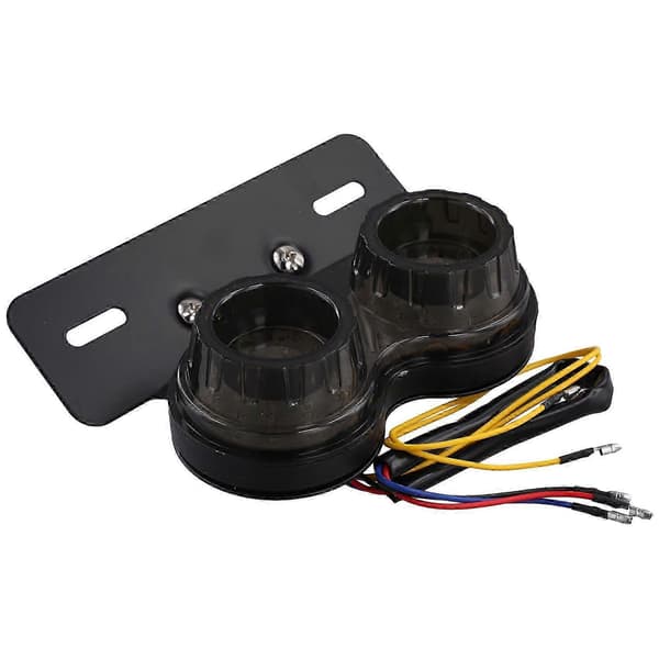 Motorcykel LED Baglygte Integreret Bremse Blinklys med Nummerpladebeslag til Universal 12V Matte Black