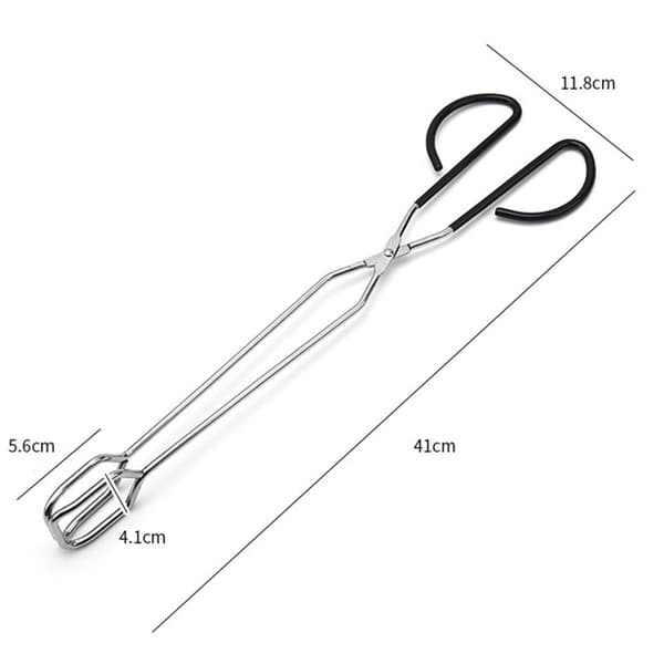 [2F]Ekstra lange saksetænger 41 cm Rustfrit stål Grilltænger Køkkenredskaber B