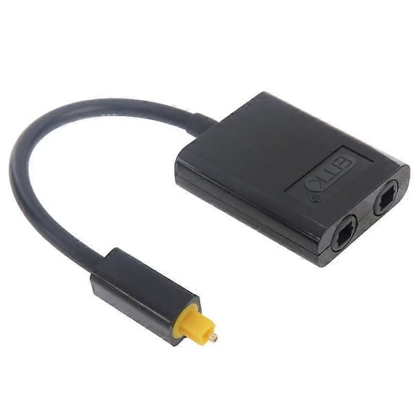 (Ny) EMK Digital Toslink Optisk Fiber Audio Splitter 1 til 2 Kabeladapter for DVD-spiller Black