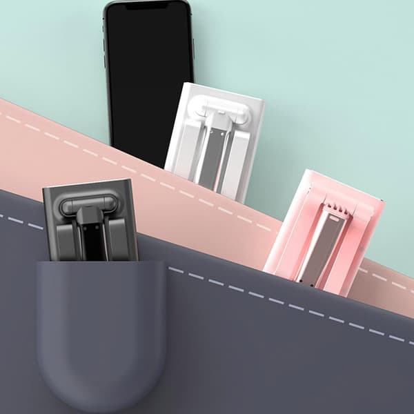 Sammenleggbart mobiltelefonstativ, stabilt bordstativ, telefonholder, minifeste White