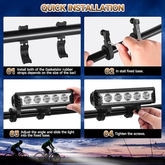 2800 Lumen E-bike Headlight - Bicycle Light - Bike Lighting - Spotlight - 5 LED Chips - 5 Modes - 6400mAh Battery - IPX5 Waterproof
