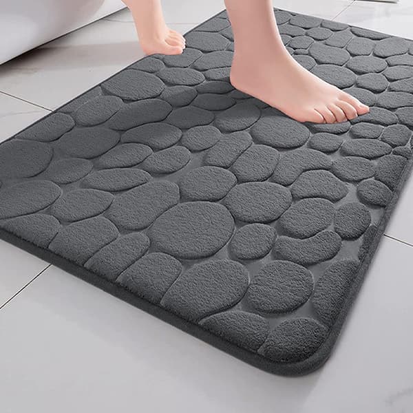 Hjem Brosten præget dør tæppe dør mat[2F] Dark gray