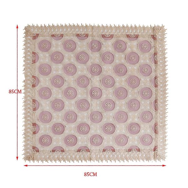Brodert blonde duk Retro duk Festdekor Rød Wine Red 85x85cm