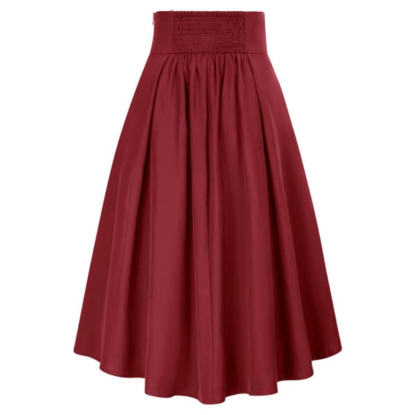 Dam Goth Steampunk Kjol Hög Midja Pirat Midi A-Linje Kjol Red Red 2XL