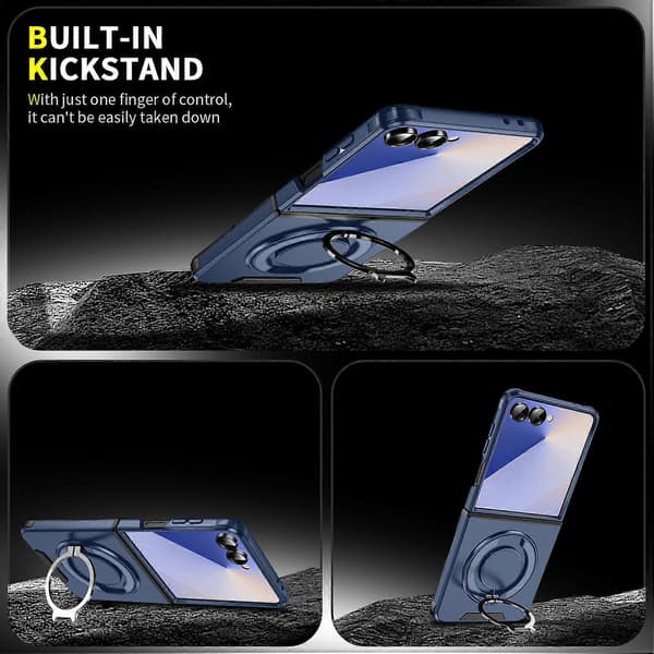 Skjutbart Camshield Ringhållare Telefonfodral Blå Blue For Samsung Galaxy Z Flip7 5G