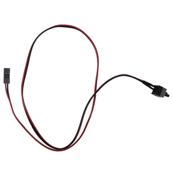 2-pakning 2-pinners SW PC-strømkabel av/på trykknapp ATX datamaskinbryterkabel 45 cm röd