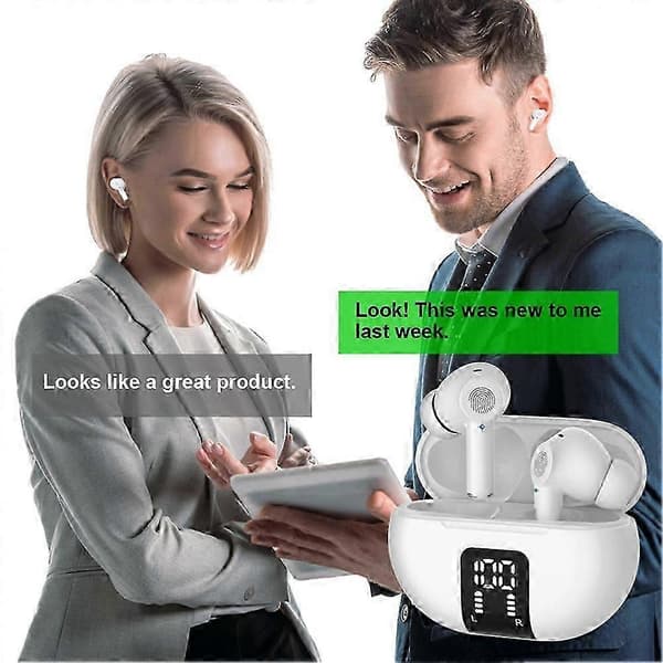 M10 Bluetooth smarte oversettelsesørepropper støtter over 100 språk, umiddelbar oversettelse for reise, buss Black