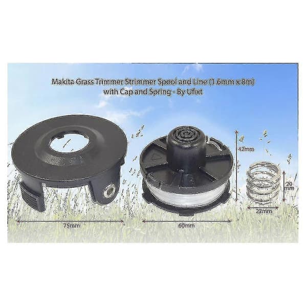 [2F] Makita grästrimmerspole och lockset med fjäder