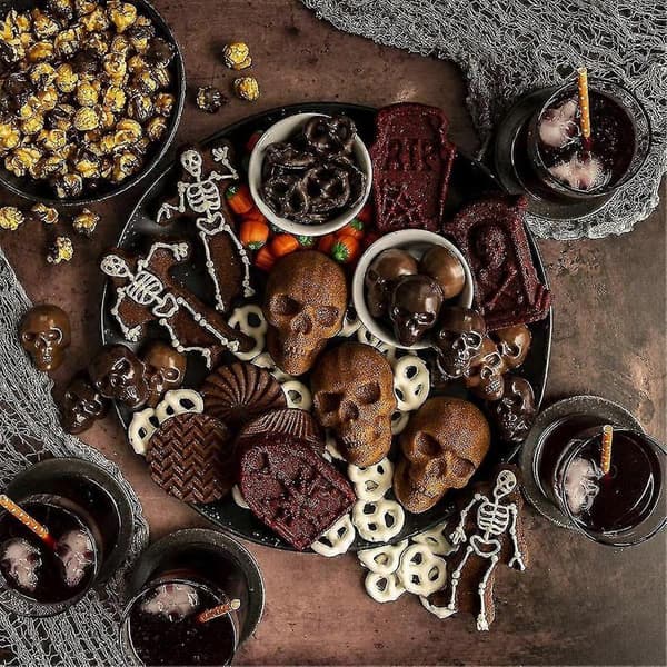 Ware Halloween Bageform, Spøgelsesagtig Kraniekageform, Bronze-yujia [2F]