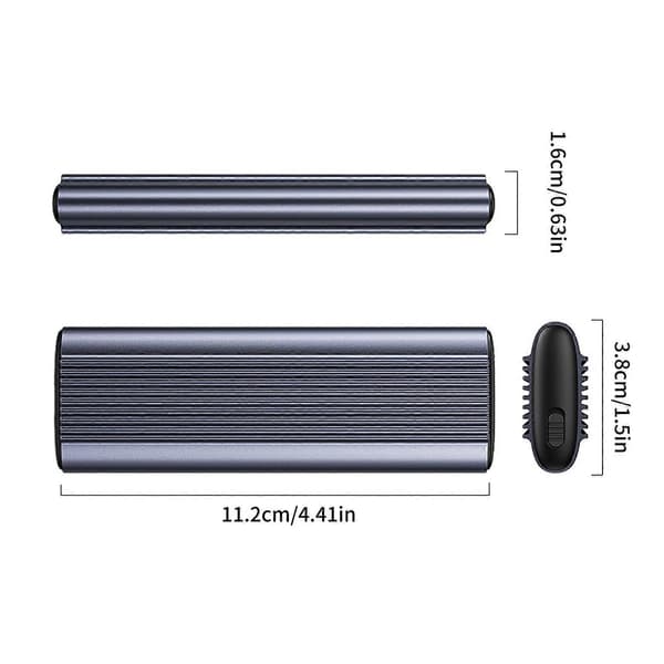 Ny M.2 NVME Solid Disk-fodral Box Stöd NVME Dubbelprotokoll Solid Disk-kabinett Aluminium Kylflänsfodral[2F] With 2in1 line