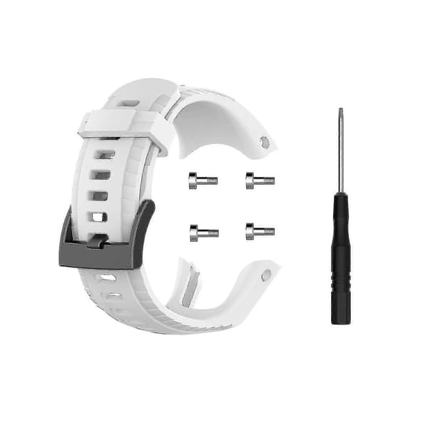 Valkoinen pehmeä silikoninen kellon ranneke Suunto 5 22,5 mm