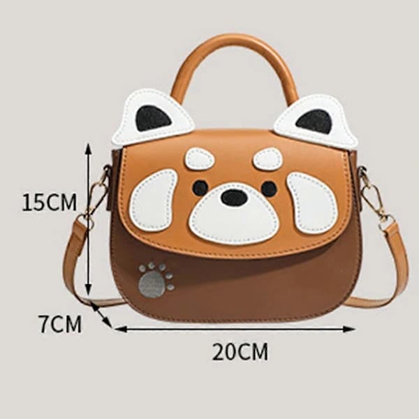 [2F]Söt Panda PU Sadelväska för Flickor Unik Söt Panda Design för Flickvänsträffar