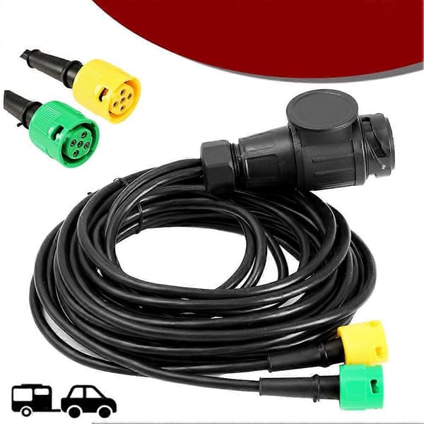 Tilhengerlyskabel 5 M Plugg 13-pin og 2x Plugg 5-pin ledningsnett for tilhengerbelysning baklys
