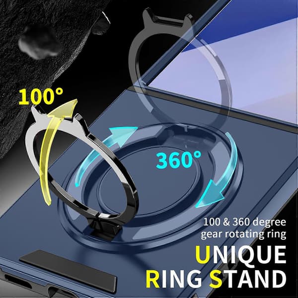 Skyvbar Camshield Ringholder Telefondeksel Blå Blue For Samsung Galaxy Z Flip7 5G