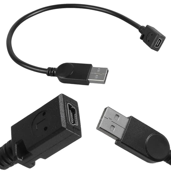 USB 2.0 Han til Mini USB 5Pin Hun Kabel Opladning 480Mbps Dataoverførsel USB 2.0 til USB 5Pin Ledning til Telefon 110cm