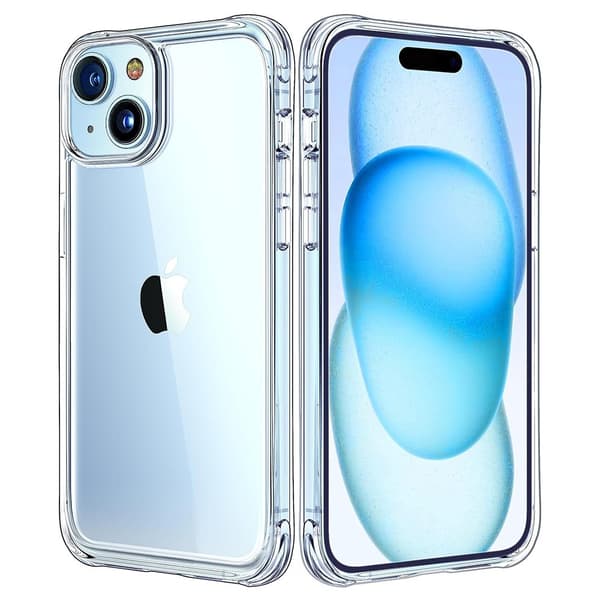 [2F]IPhone 15 - Smart beskyttende skal i silikone Transparent transparent
