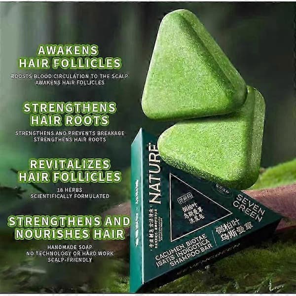 【2F】1-5x Nature Triangle -shampoopala, Nature Seven Green -saippuashampoo, Natural Usman Grass -shampoopala 5