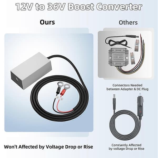 [2F]Til Starlink Mini 12V batteriadapter med Step Up Converter Batteri O-ring kabel til DC hun 12V-24V til 36V Booster
