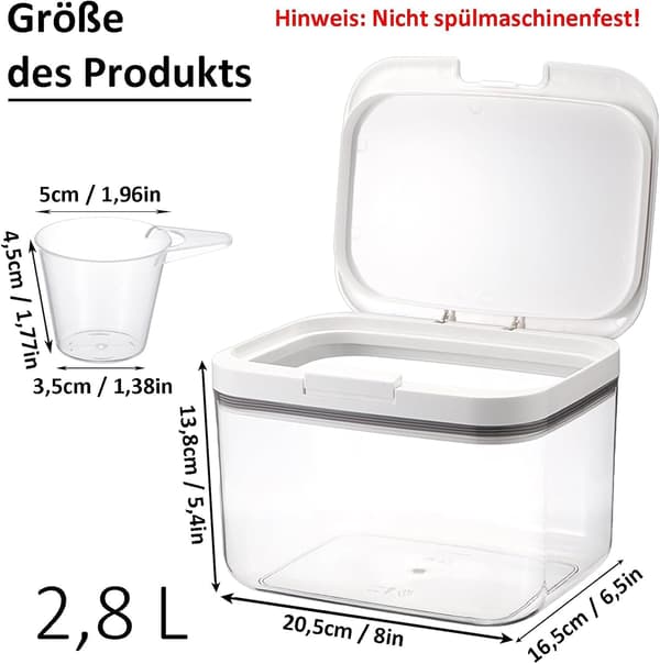 Detergent Storage 2.8L/4.5L/5.5L Storage Box with Lid Airtight Detergent Container 5.5L