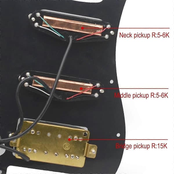 SSH-Coil Splitting Elgitarr Plektrumskydd 2 Mini Humbucker + 1 Humbucker + Tystnadsknapp Laddad Pre grey
