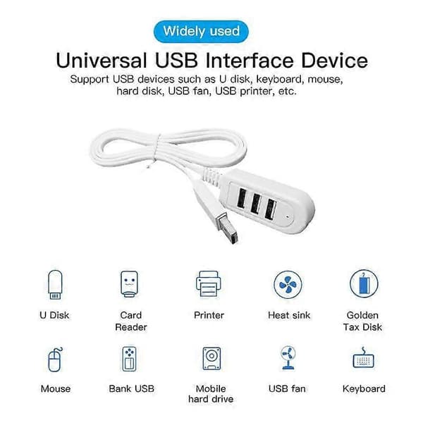 30 cm TPE USB A til 3 USB-porter hunn HUB-adapter Inte angivet