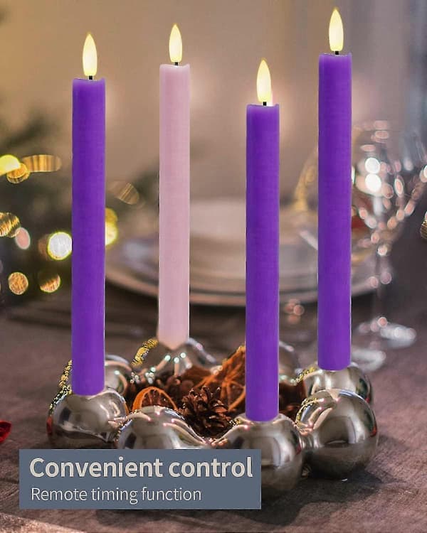 Flammeløse Adventslys Sett - Batteridrevne Led Keglelys Med Timer (4-pakning)