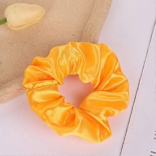 Glødende Scrunchies Sateng Hårstrikker Store Tarm Hårstrikk yellow